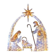 Christmas Inflatables Nativity Scene Outdoor Decorations, Christmas Blow Up Yard Decorations Nativity Sets for Garden Lawn Xmas Decor